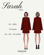 Load image into Gallery viewer, PATRON DE COUTURE PDF | BLOUSE/ROBE INES |DOMANI PATTERNS | FR SEULEMENT | XS\3XL
