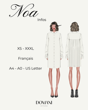 Load image into Gallery viewer, PATRON DE COUTURE PDF | CHEMISE NOA |DOMANI PATTERNS | FR SEULEMENT | XS\3XL
