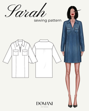 Load image into Gallery viewer, PATRON DE COUTURE PDF | ROBE/ TOP SARAH| DOMANI PATTERNS | FR/EN | XXS\3XL
