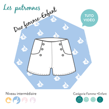 Load image into Gallery viewer, Short à pont Titouan-Femme+Enfant
