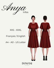 Load image into Gallery viewer, PATRON DE COUTURE PDF | ROBE/ TOP ANYA | DOMANI PATTERNS | FR/EN | XXS\3XL

