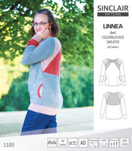 Load image into Gallery viewer, Linnea colorblocked sweater (PDF)
