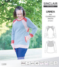 Load image into Gallery viewer, Linnea colorblocked sweater (PDF)
