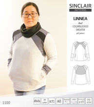 Load image into Gallery viewer, Linnea colorblocked sweater (PDF)
