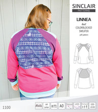 Load image into Gallery viewer, Linnea colorblocked sweater (PDF)
