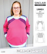 Load image into Gallery viewer, Linnea colorblocked sweater (PDF)
