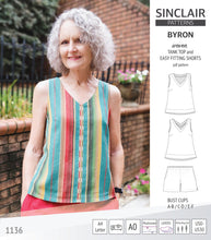 Load image into Gallery viewer, Byron v-neck tank top and easy fitting shorts set for woven fabrics  (PDF)
