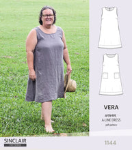 Load image into Gallery viewer, Vera A-line woven dress with pockets (PDF)
