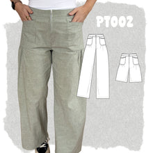 Load image into Gallery viewer, PT002 - Pantalon jambe larges à poches froncées
