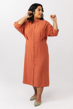 Load image into Gallery viewer, Dress with a pleated waist sewing pattern
