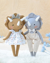 Load image into Gallery viewer, Triceratops Dinosaur Doll Sewing Pattern

