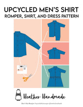Load image into Gallery viewer, Upcycled Men's Shirt Romper, Dress, and Shirt Sewing Pattern

