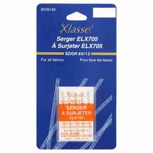 Load image into Gallery viewer, KLASSÉ sewing machine needles- Serger - Size 80/12/ELX705

